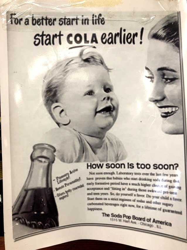 Bad advice, antique soda pop ad