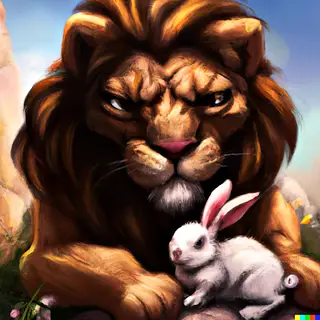 Lion Meets Bunny,
Death by Alpha Predator